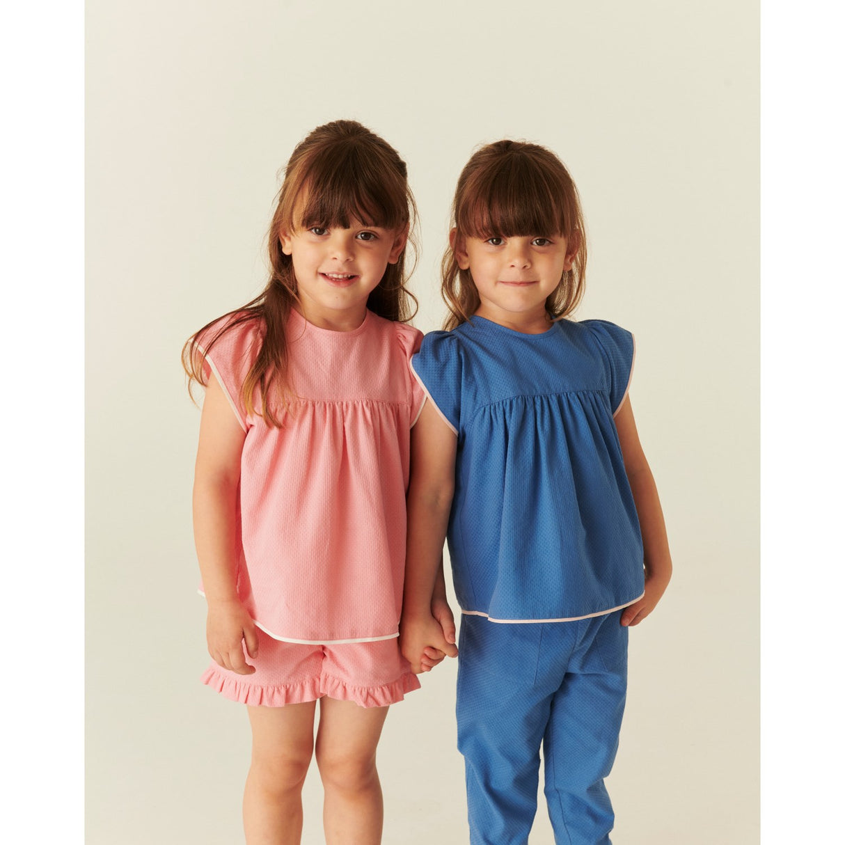 COPENHAGEN COLORS Pink Comb. Bluse W. Contrast Piping