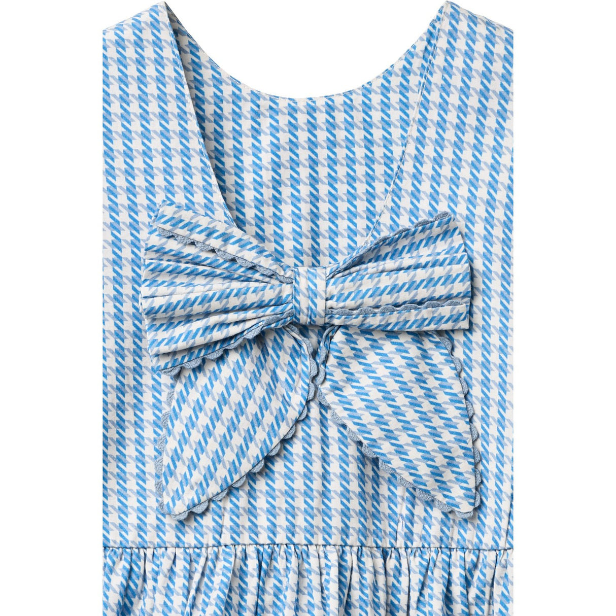 COPENHAGEN COLORS Blue Houndstooth Mini Houndstooth Kjole W. Bue