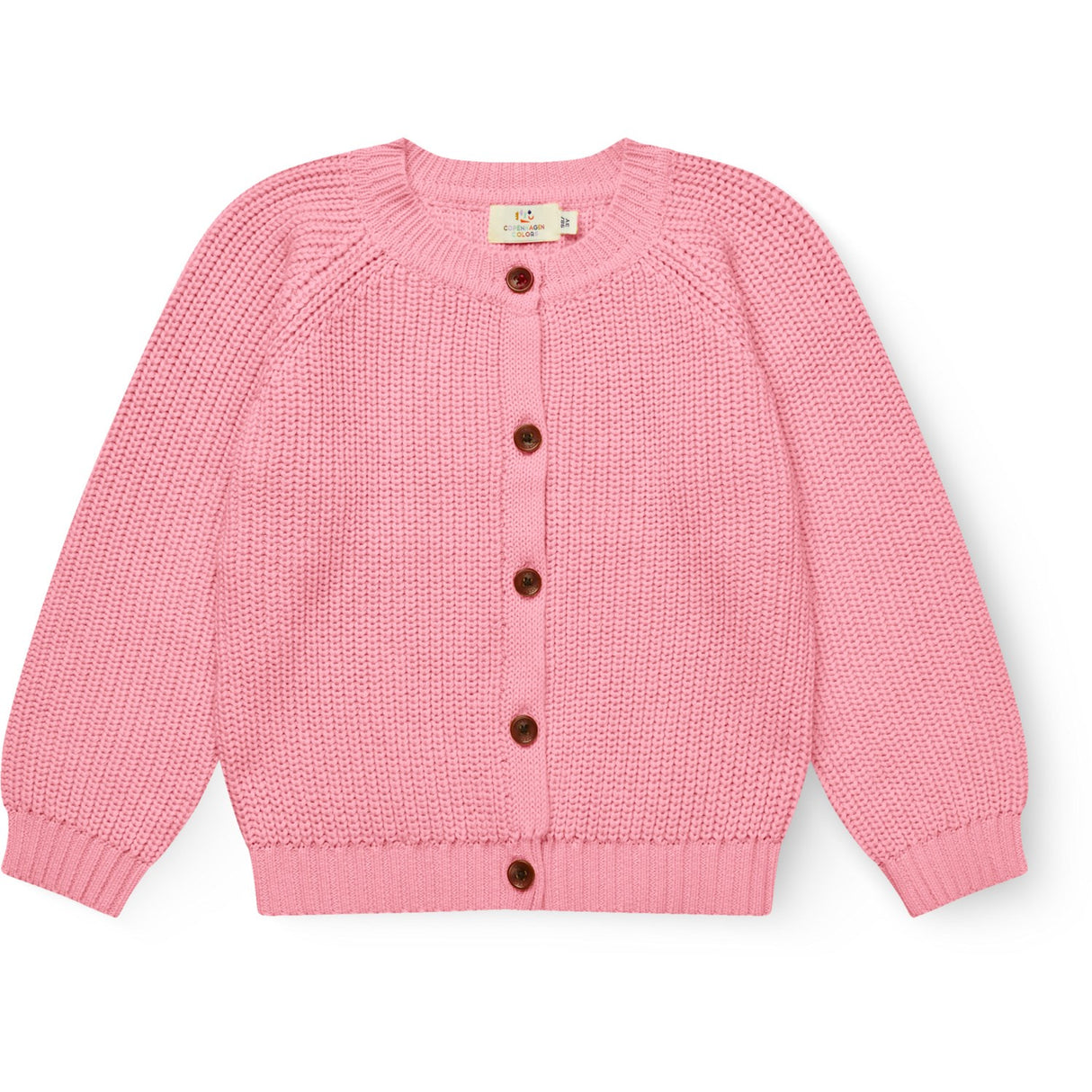 COPENHAGEN COLORS Pink Strikket Classic Rib Cardigan