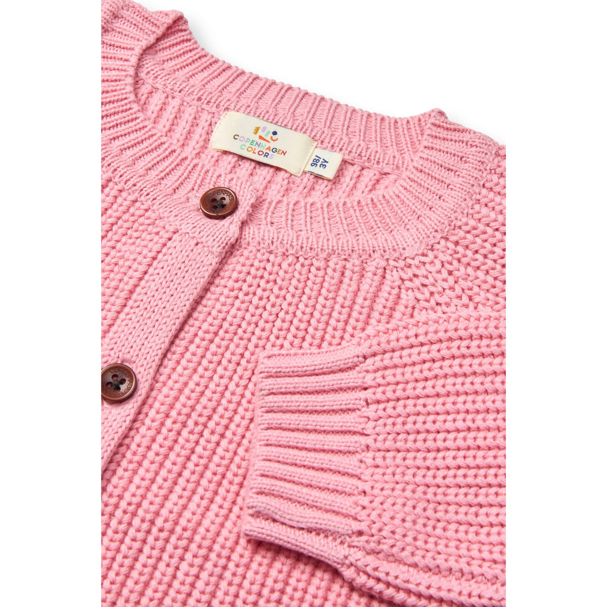 COPENHAGEN COLORS Pink Strikket Classic Rib Cardigan