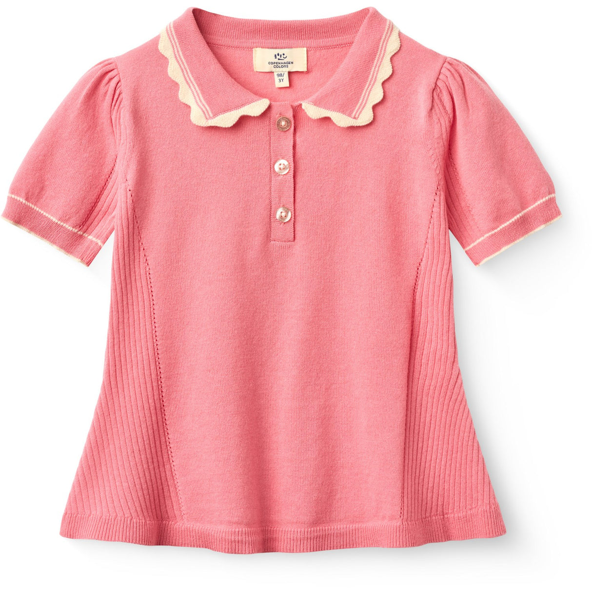 COPENHAGEN COLORS Pink Comb. Strikket Peplum Bluse