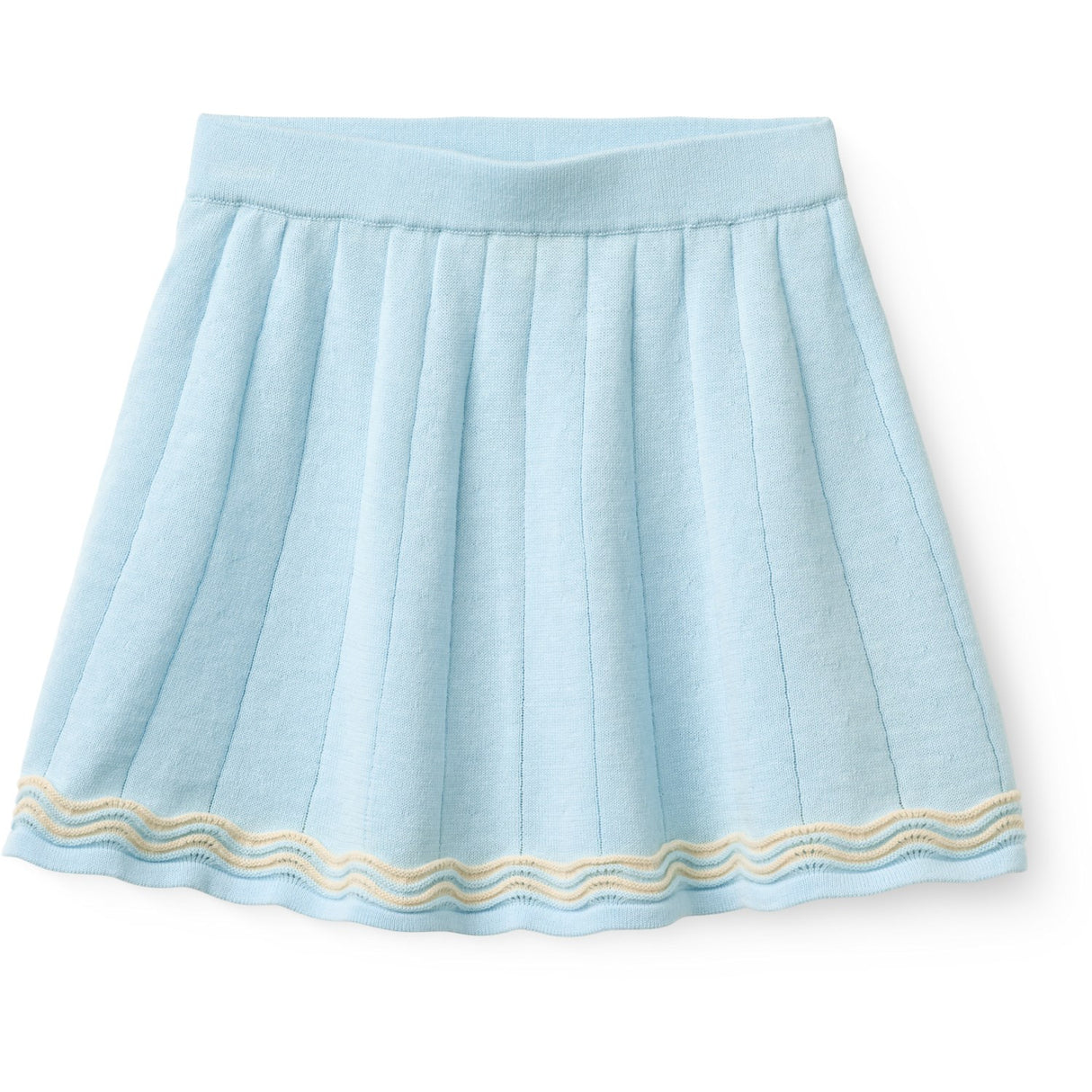 COPENHAGEN COLORS Ice Blue/Cream Comb. Strikket Tennis Skjørt