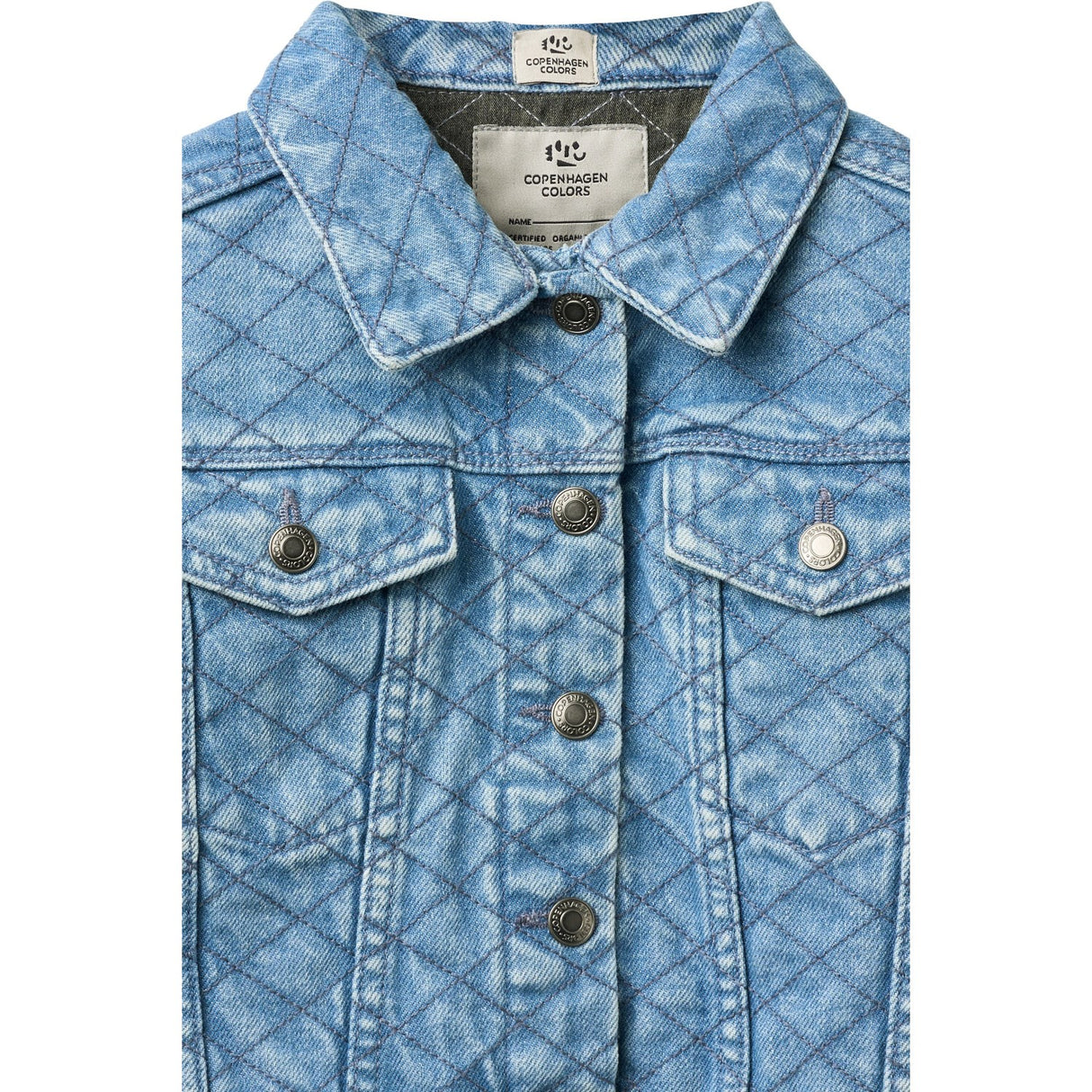 COPENHAGEN COLORS Lt. Washed Blue Quilt Organic Vattert Denim Jakke