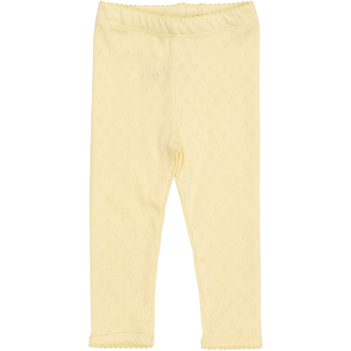 COPENHAGEN COLORS Pale Yellow Pointelle Heart Leggings