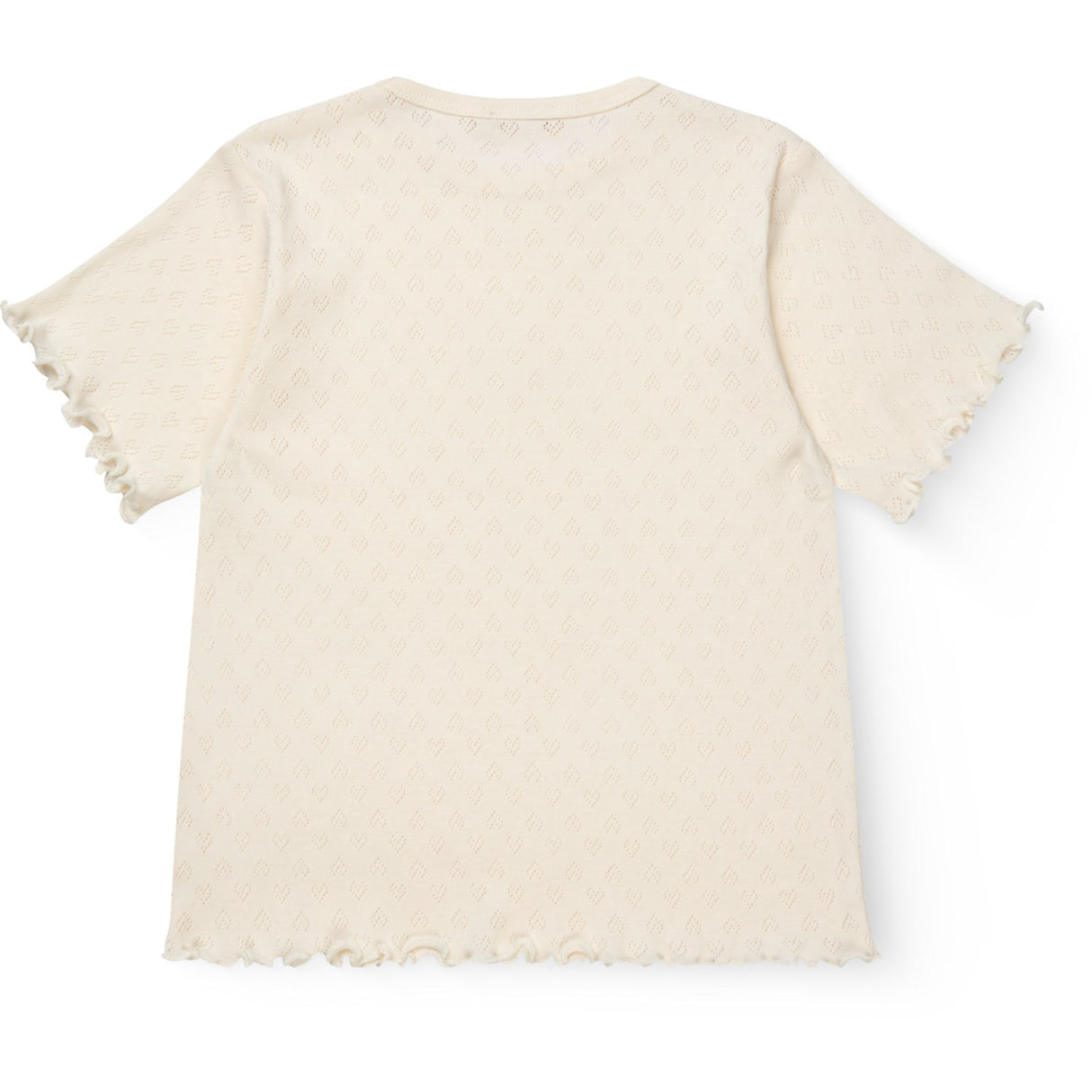 COPENHAGEN COLORS Cream Pointelle Heart T-Shirt