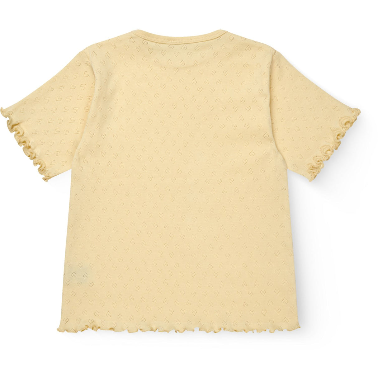 COPENHAGEN COLORS Pale Yellow Pointelle Heart T-Shirt