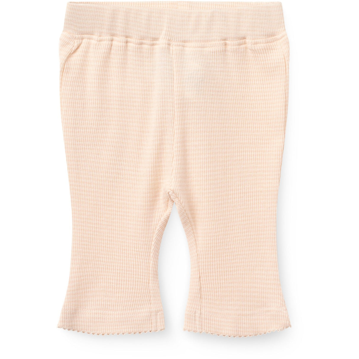 COPENHAGEN COLORS Dusty Rose Stripe Stripe Modal Rib Flare Pant W. Picot & Bue