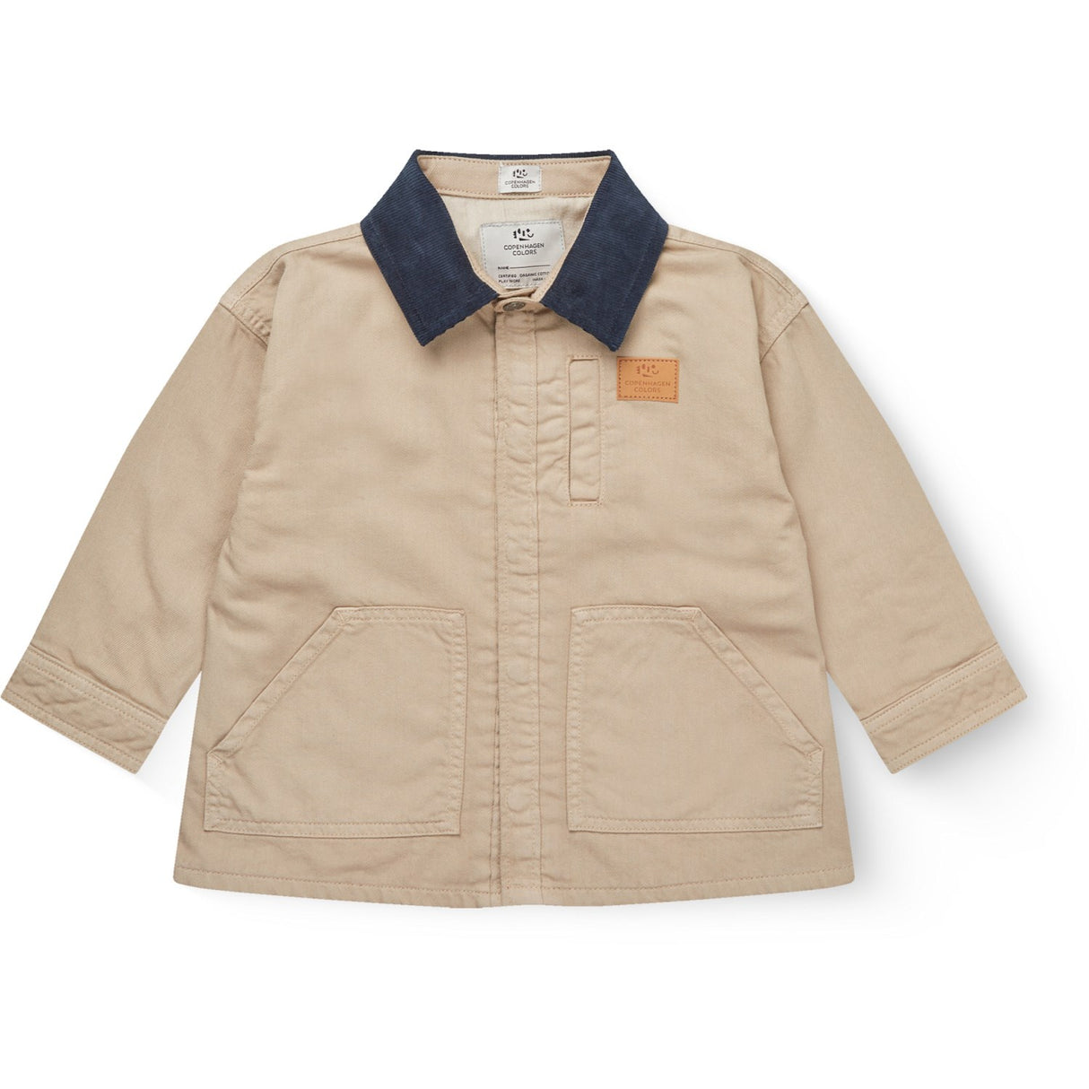 COPENHAGEN COLORS Beige Comb. Twill Jakke W. Corduroy Halsbånd