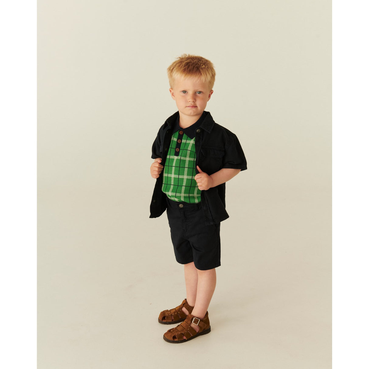 COPENHAGEN COLORS Navy Twill Shorts W. Cuff