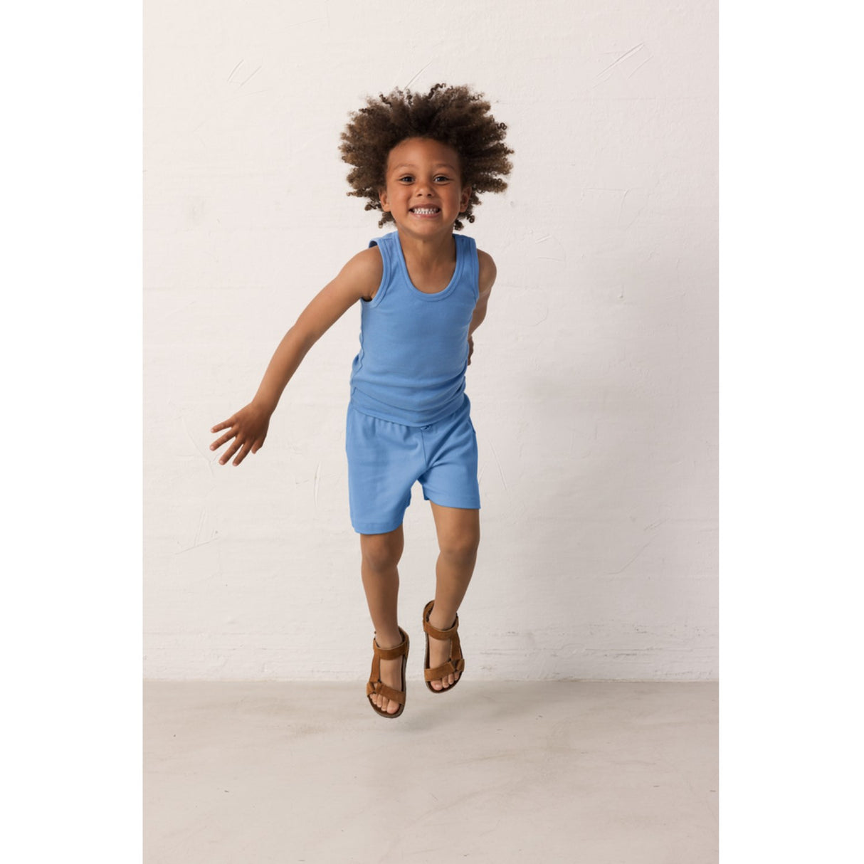 MarMar Modal Fine Rib Surf Blue Sleeveless Topp