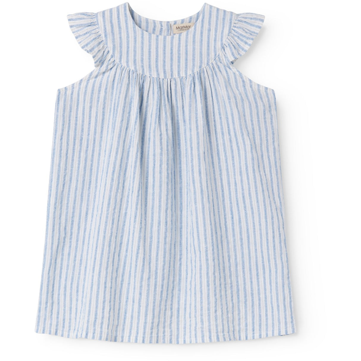 MarMar Cotton Linen Surf Blue Stripe Dhana Kjole