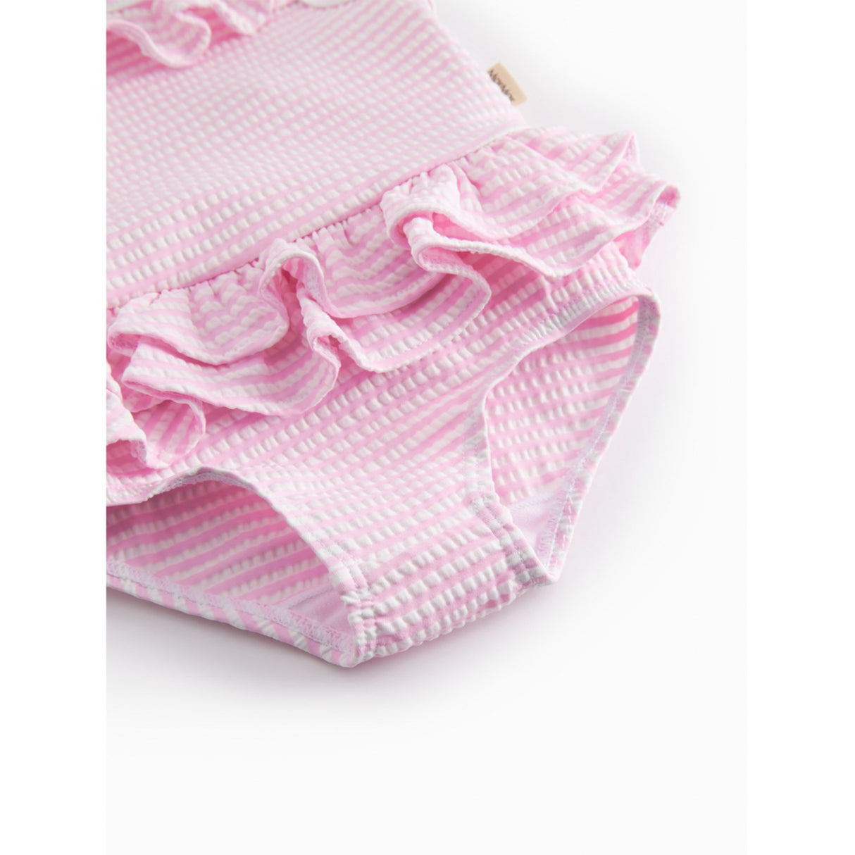 MarMar Seersucker Swim Pink Stripe Swinnie Bathing Drakt