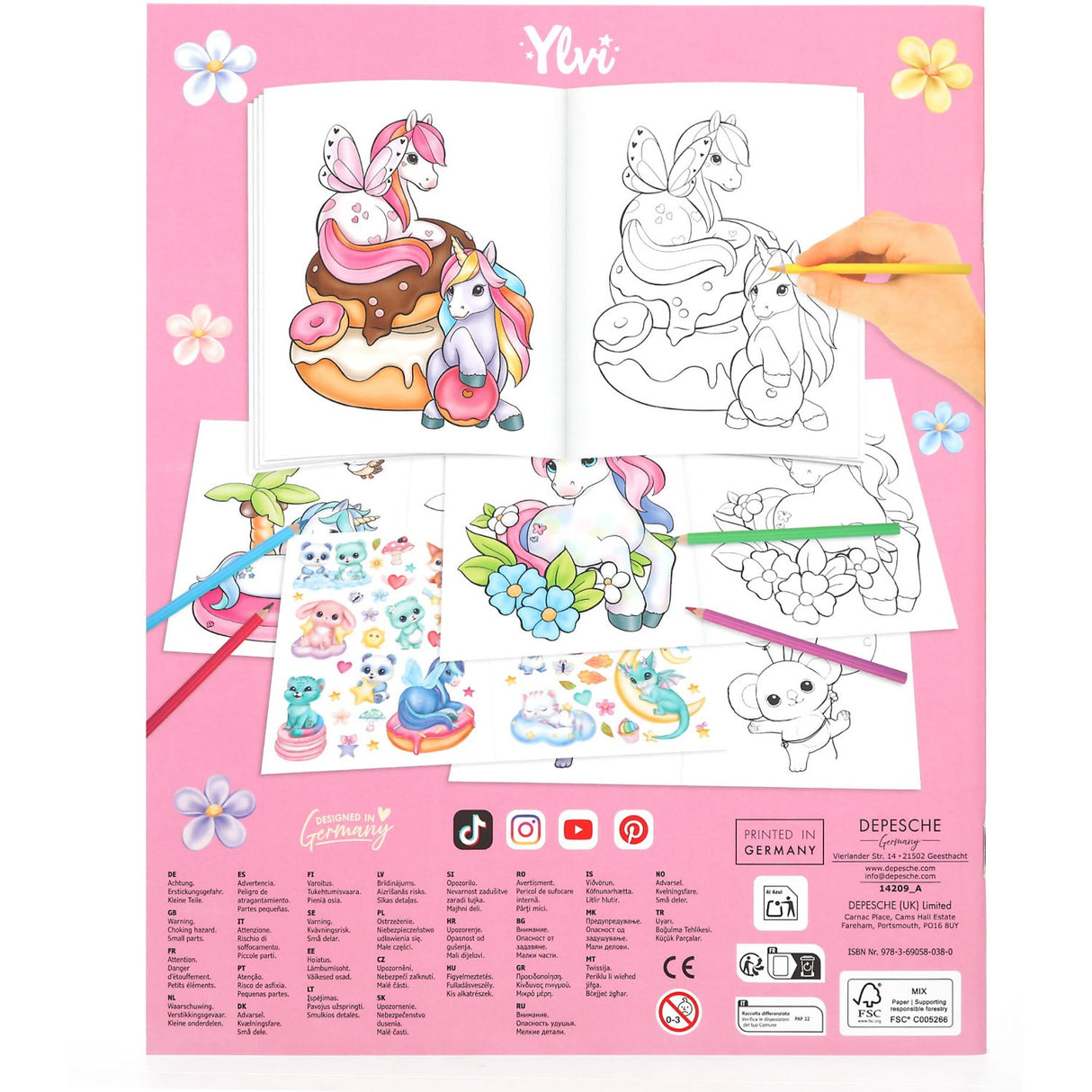 Ylvi Create Your Unicorn Colouring Bok