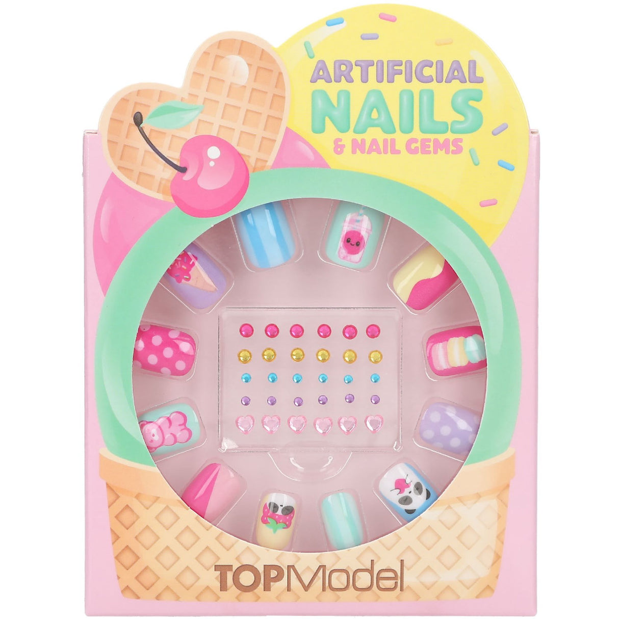 TOPModel Candy Glam Artificial Nails Og Deco Stone Sett