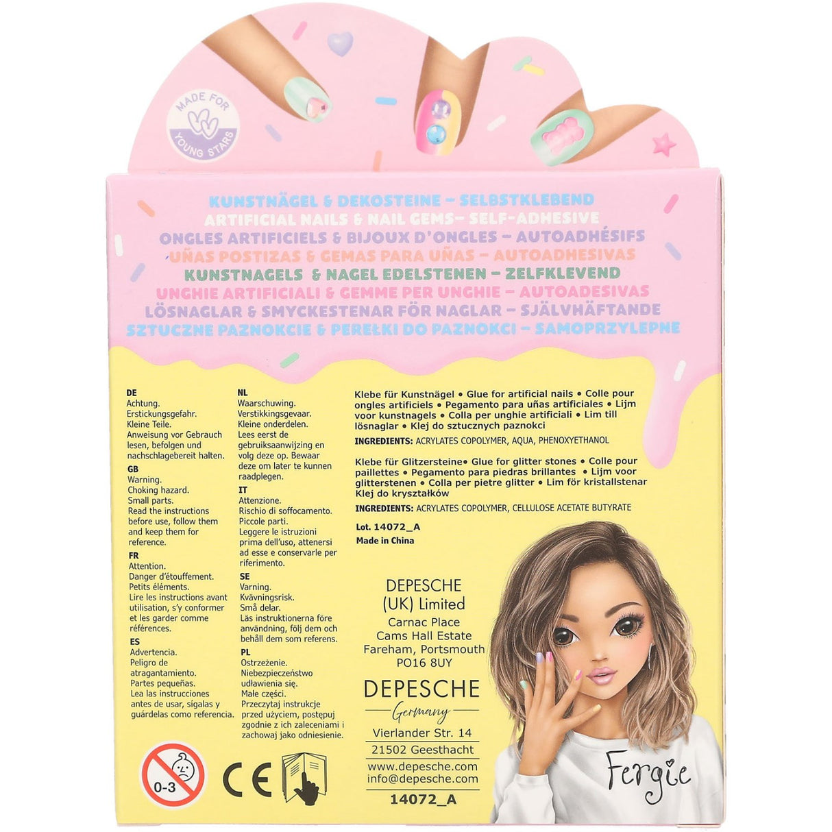 TOPModel Candy Glam Artificial Nails Og Deco Stone Sett