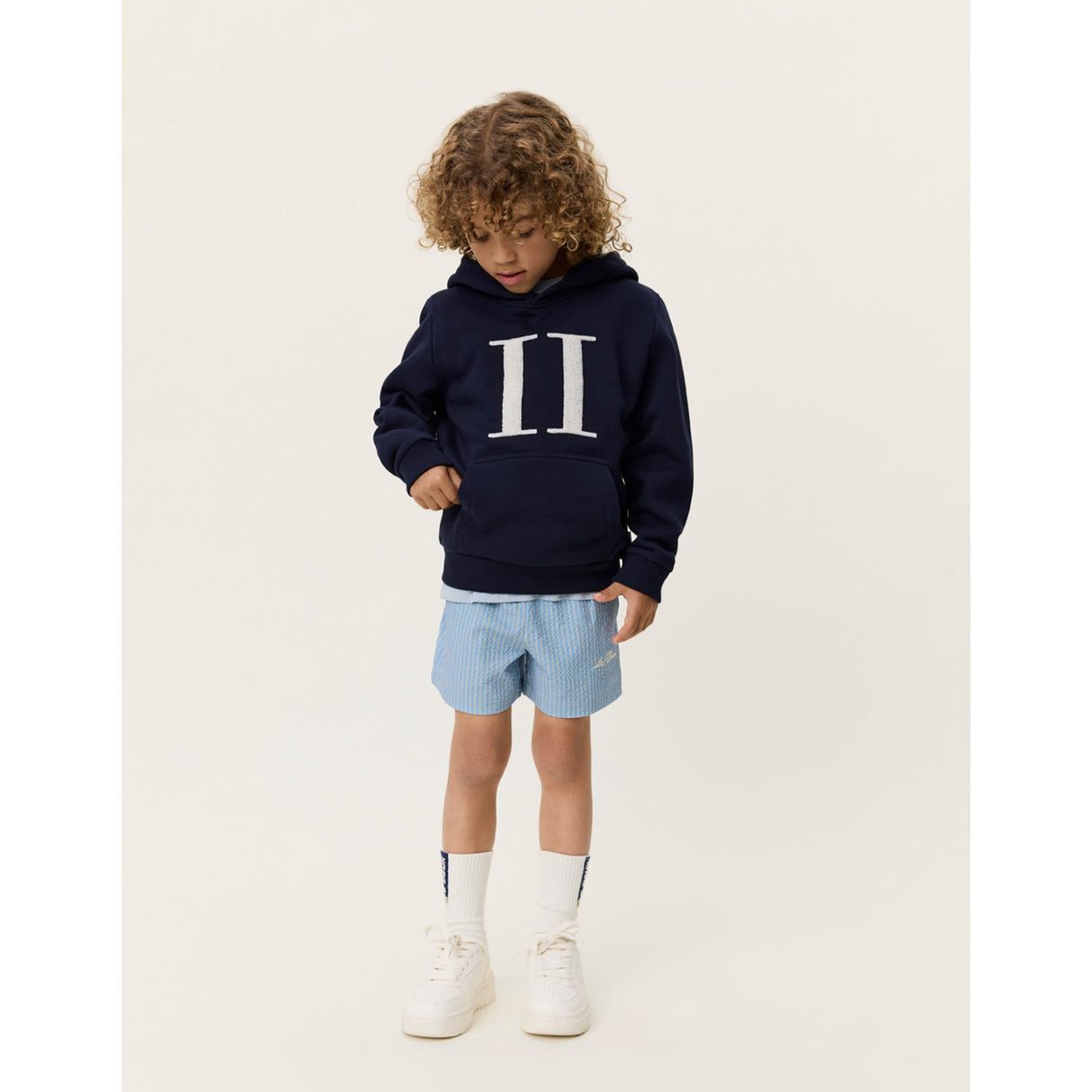 Les Deux Kids Dark Navy Encore Bouclé Hettegenser