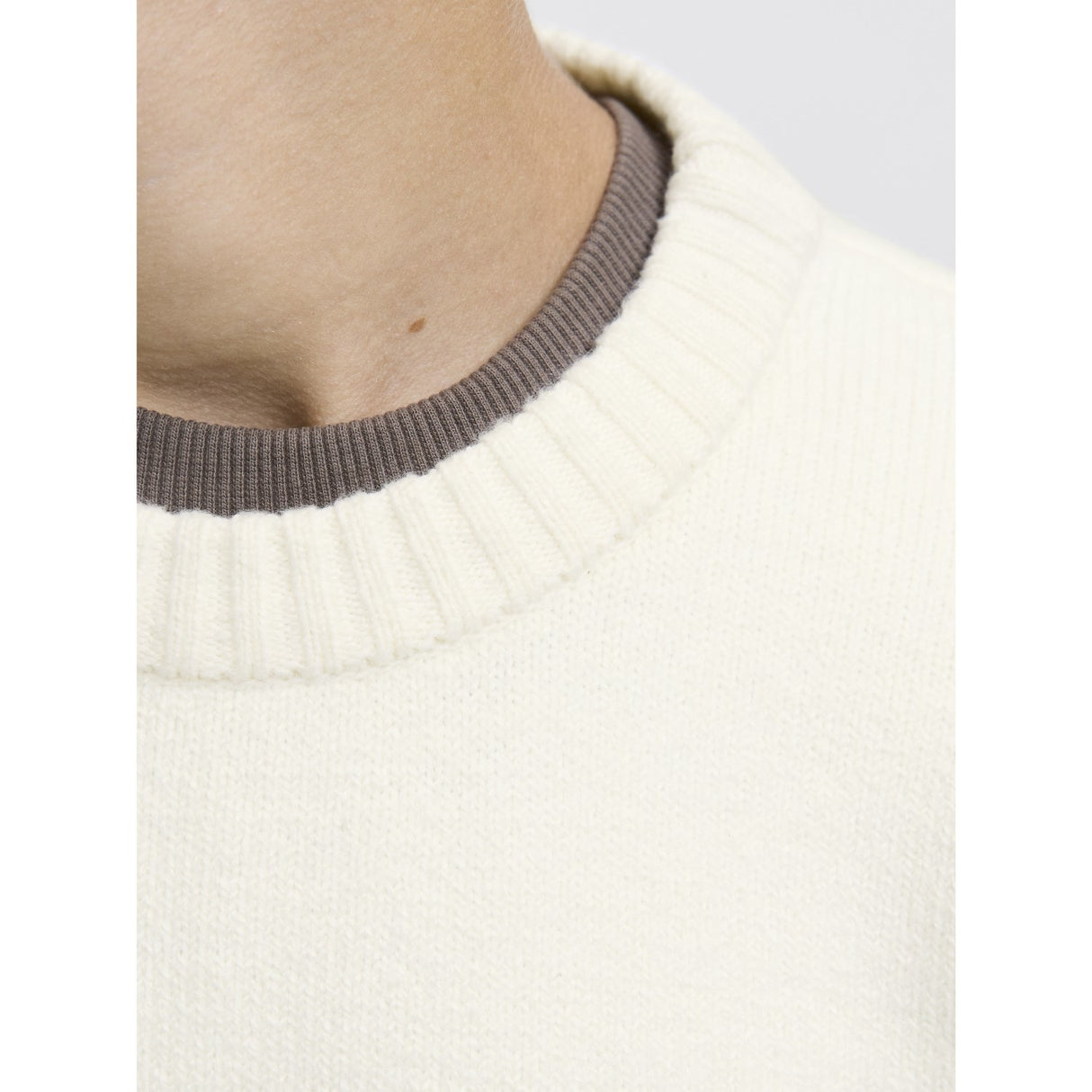 Jack & Jones Junior Sea Salt Jornorrebro Strikk Crew Neck Ln Jnr