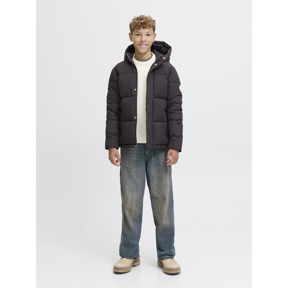 Jack & Jones Junior Sea Salt Jornorrebro Strikk Crew Neck Ln Jnr