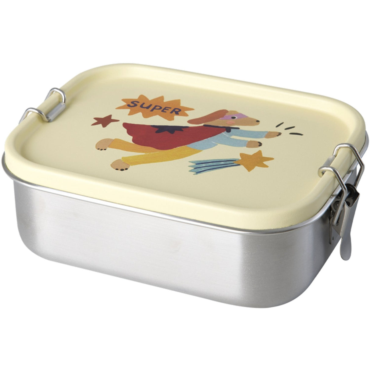 Rice Stainless Steel Lunchbox Med Moveable Divider Og Hero Print - Cream - Small - 800 Ml