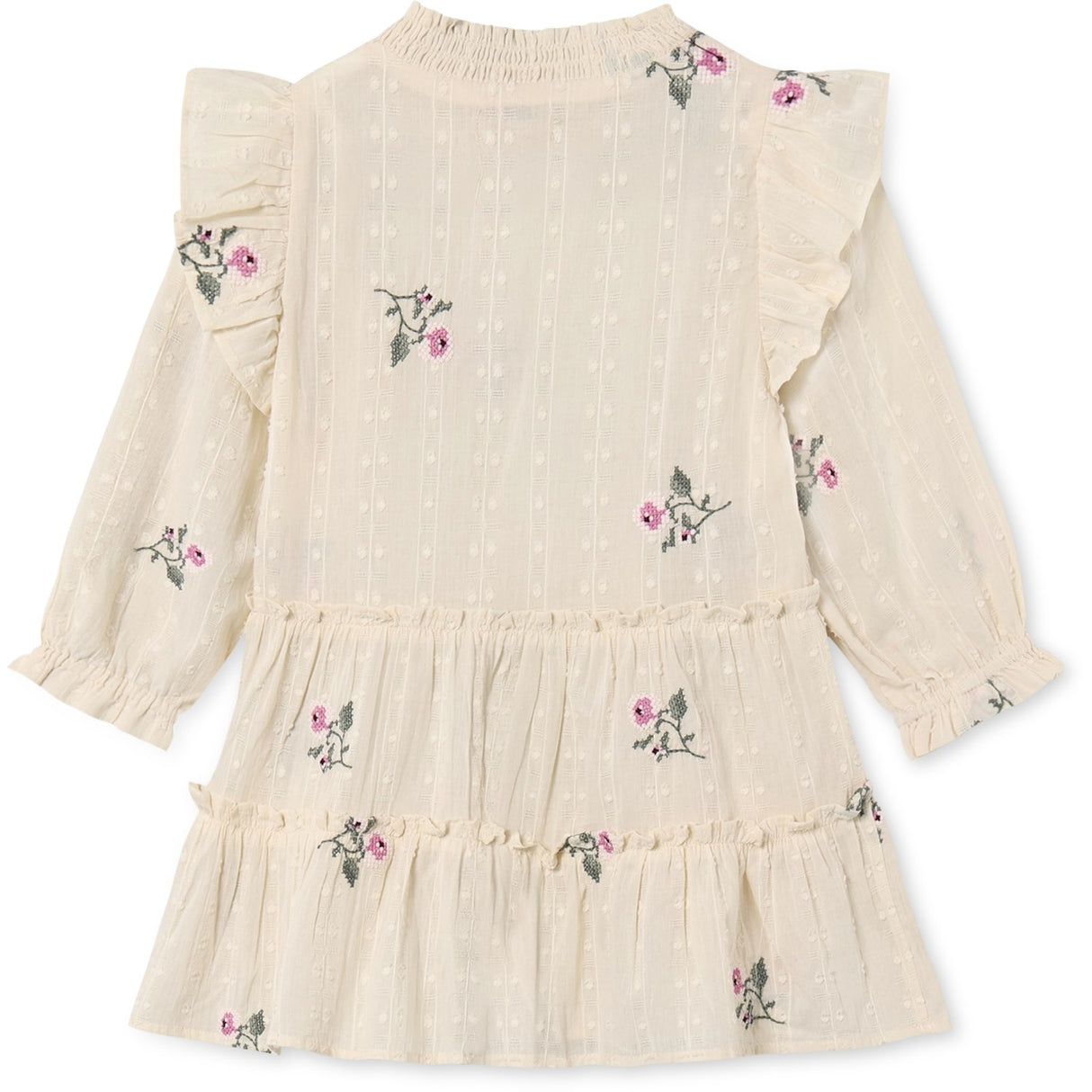 Fliink Sandshell Dobby Ls Rose Embr Kjole