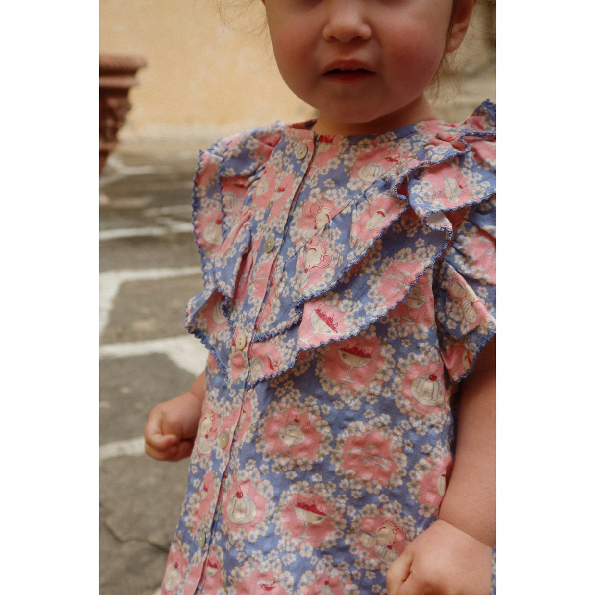 Konges Sløjd Snack Time Kim Frill Ss Skjorte Gots