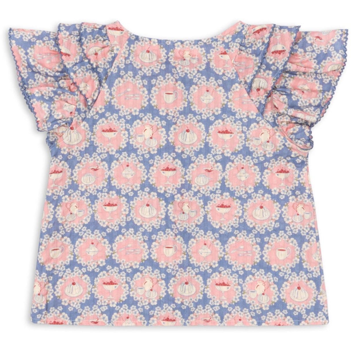 Konges Sløjd Snack Time Kim Frill Ss Skjorte Gots