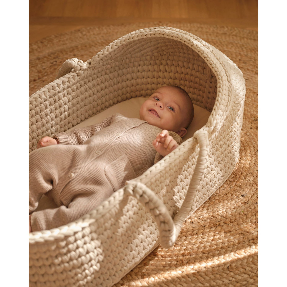 Moonboon Nature Crocheted Moses Kurv Og Stand (Bundle)