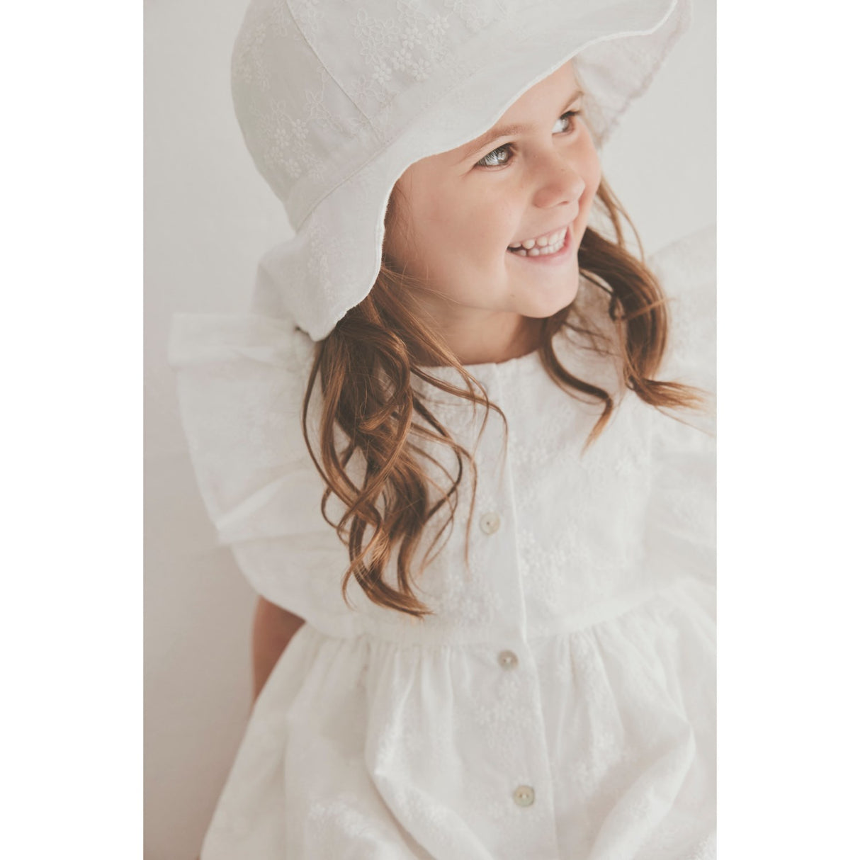 Huttelihut Antique White Kjole Ss Embroidery