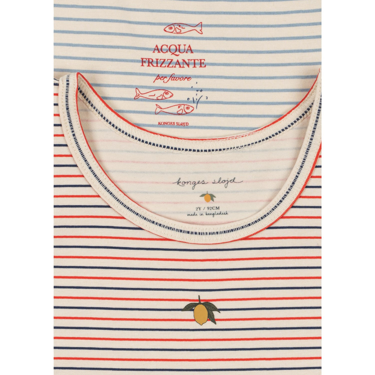 Konges Sløjd Stripe Bluie/Stripe Tricolore Petit Basic 2 Pakke Tank Tops Gots