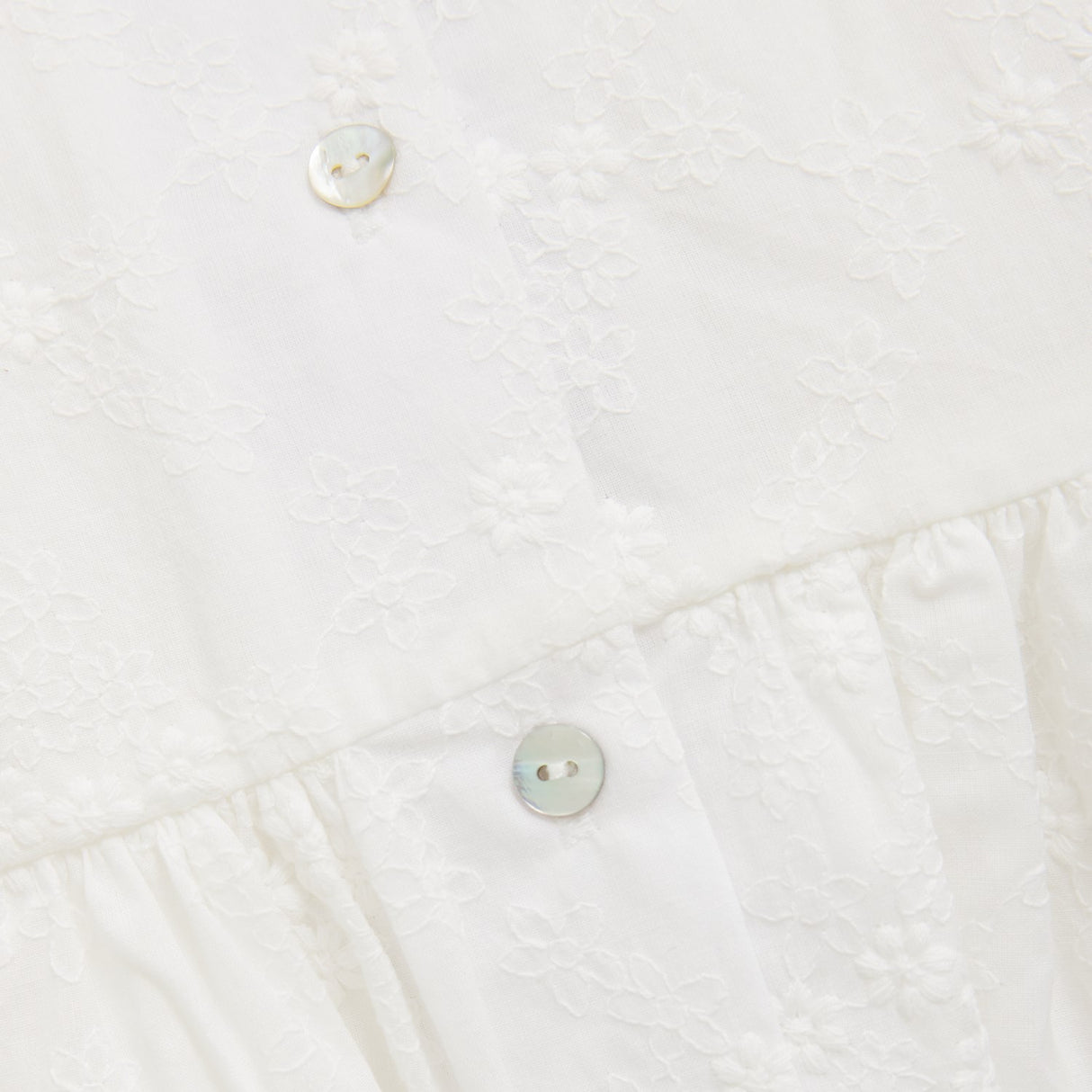 Huttelihut Antique White Kjole Ss Embroidery