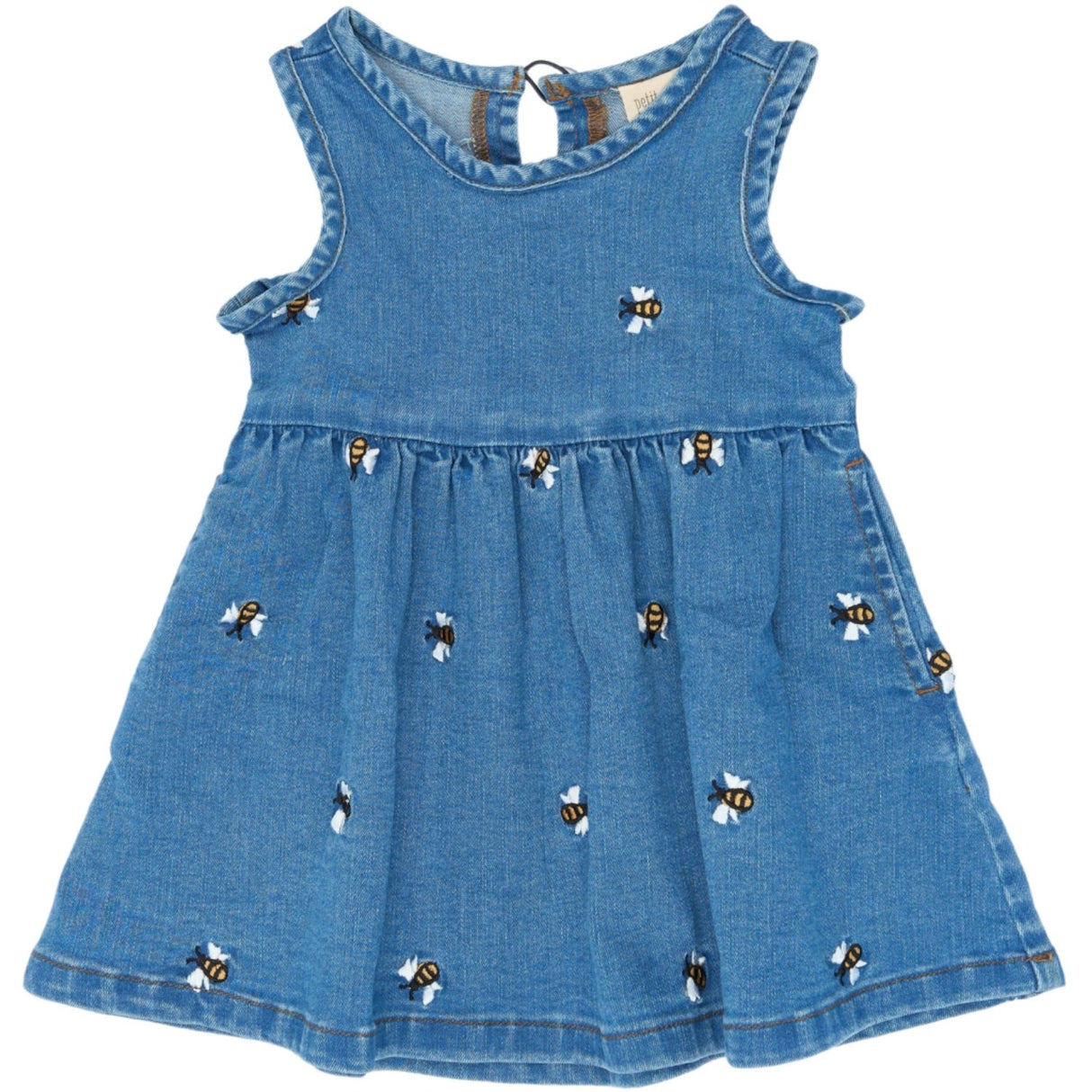 Petit Piao Light Blue Denim Emb Ppjubii S_L Denim Kjole