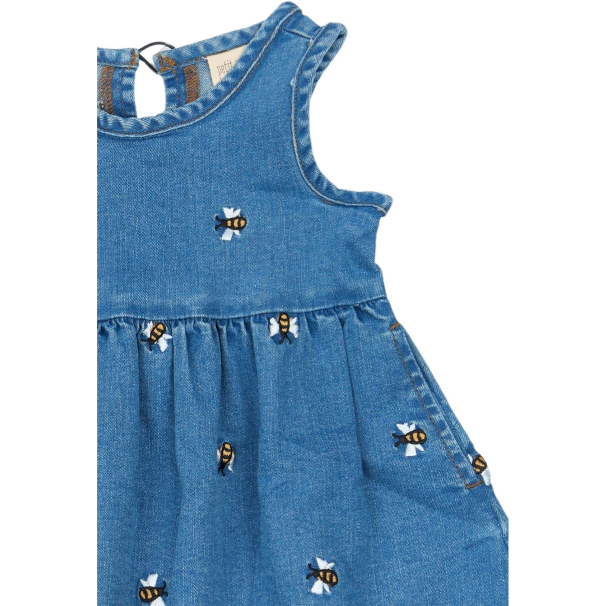 Petit Piao Light Blue Denim Emb Ppjubii S_L Denim Kjole