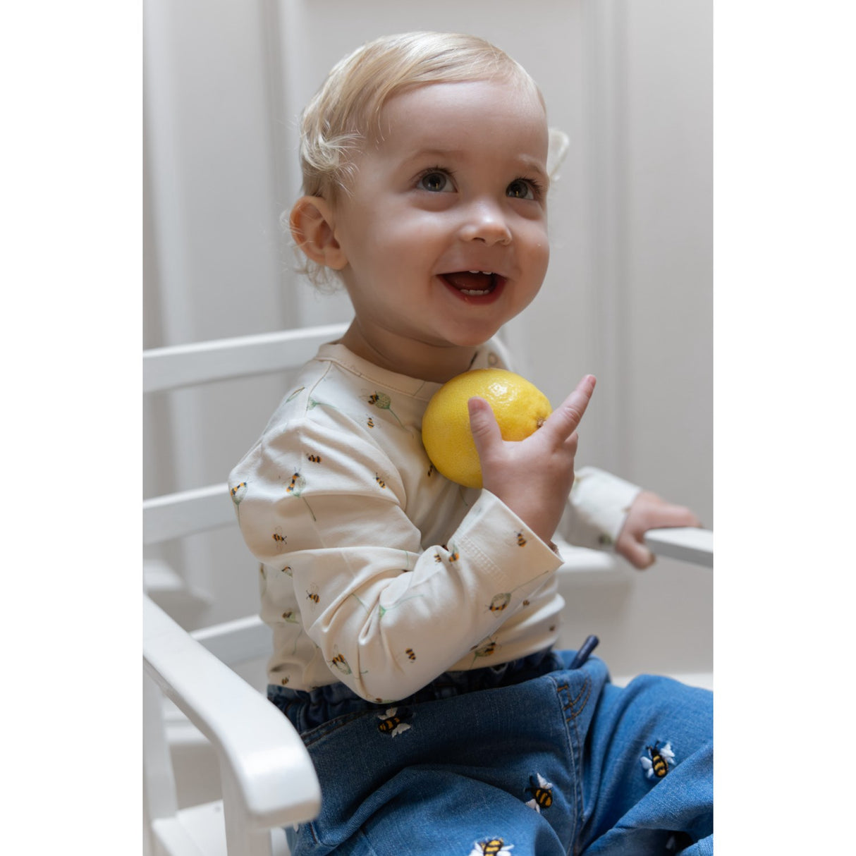 Petit Piao Light Blue Denim Emb Ppjubii Denim Bukser