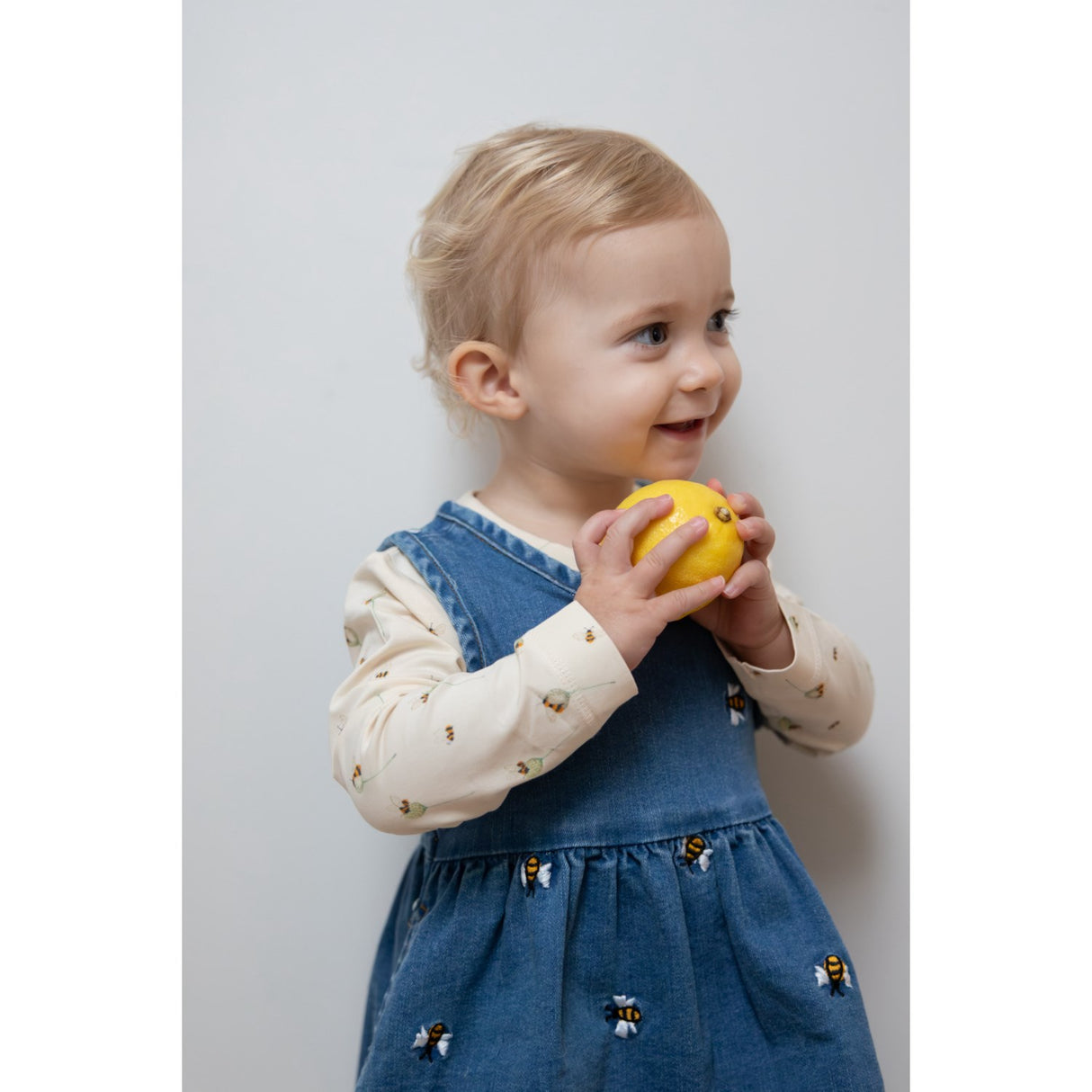 Petit Piao Light Blue Denim Emb Ppjubii S_L Denim Kjole