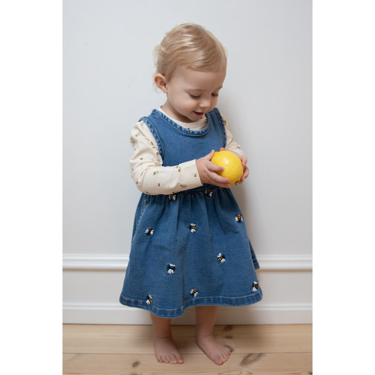 Petit Piao Light Blue Denim Emb Ppjubii S_L Denim Kjole