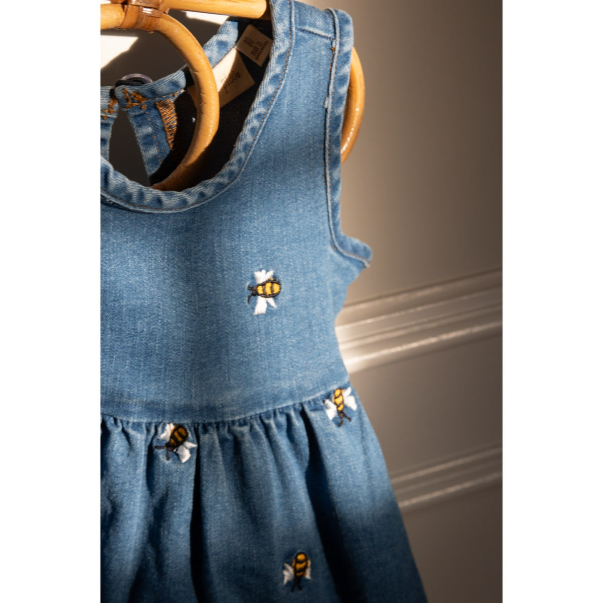 Petit Piao Light Blue Denim Emb Ppjubii S_L Denim Kjole