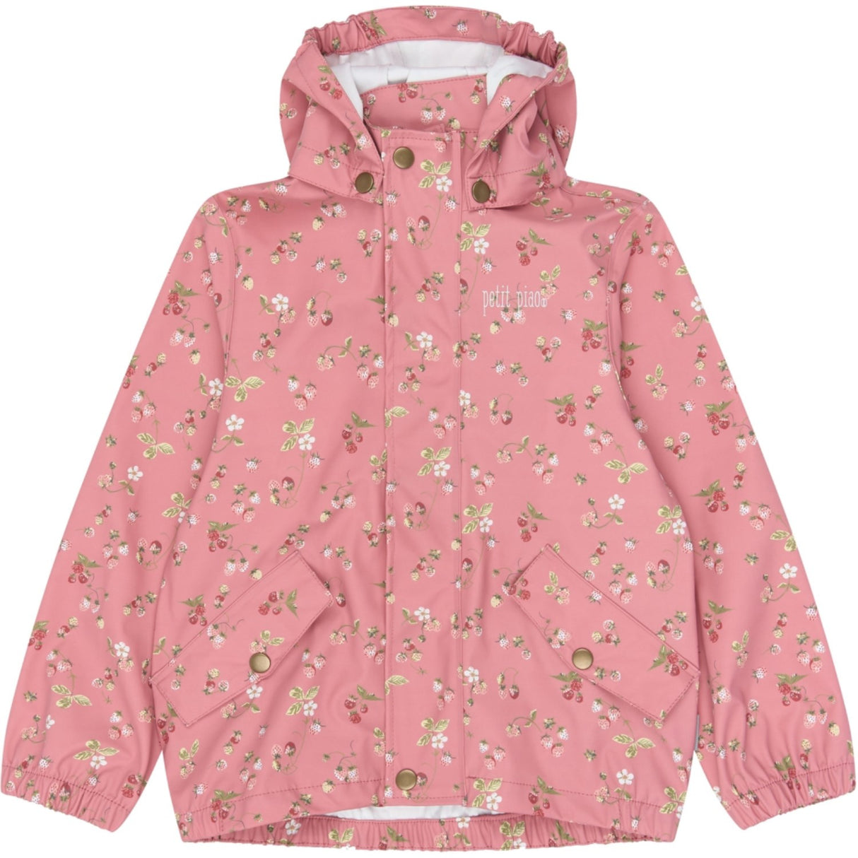 Petit Piao Dusty Rose Strawberry AOP PPDai Regntøy Sett