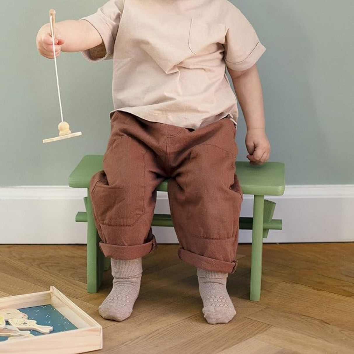 GObabyGO Bamboo Sokker Antislip Sand