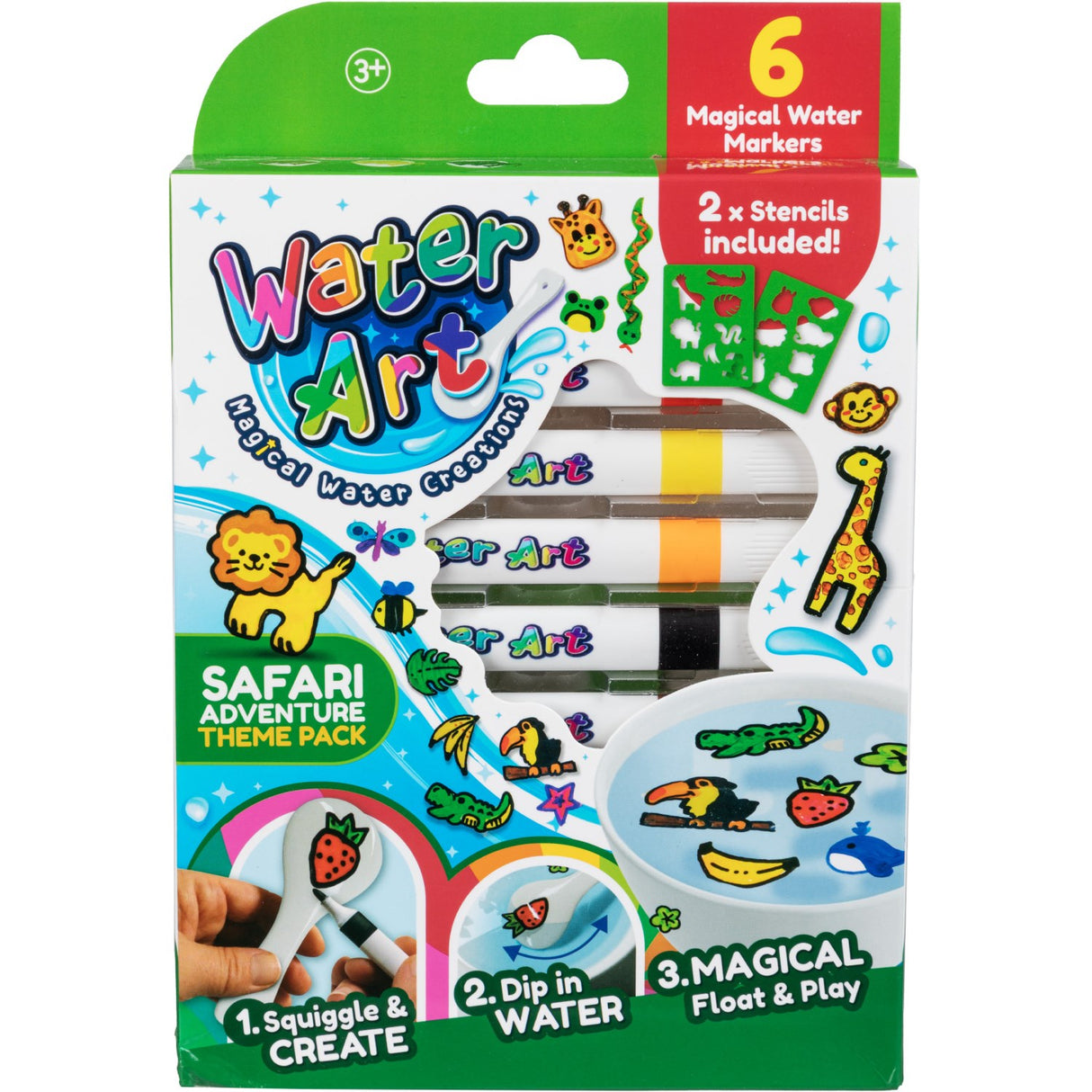 Water Art 6 Markører Safari Tema