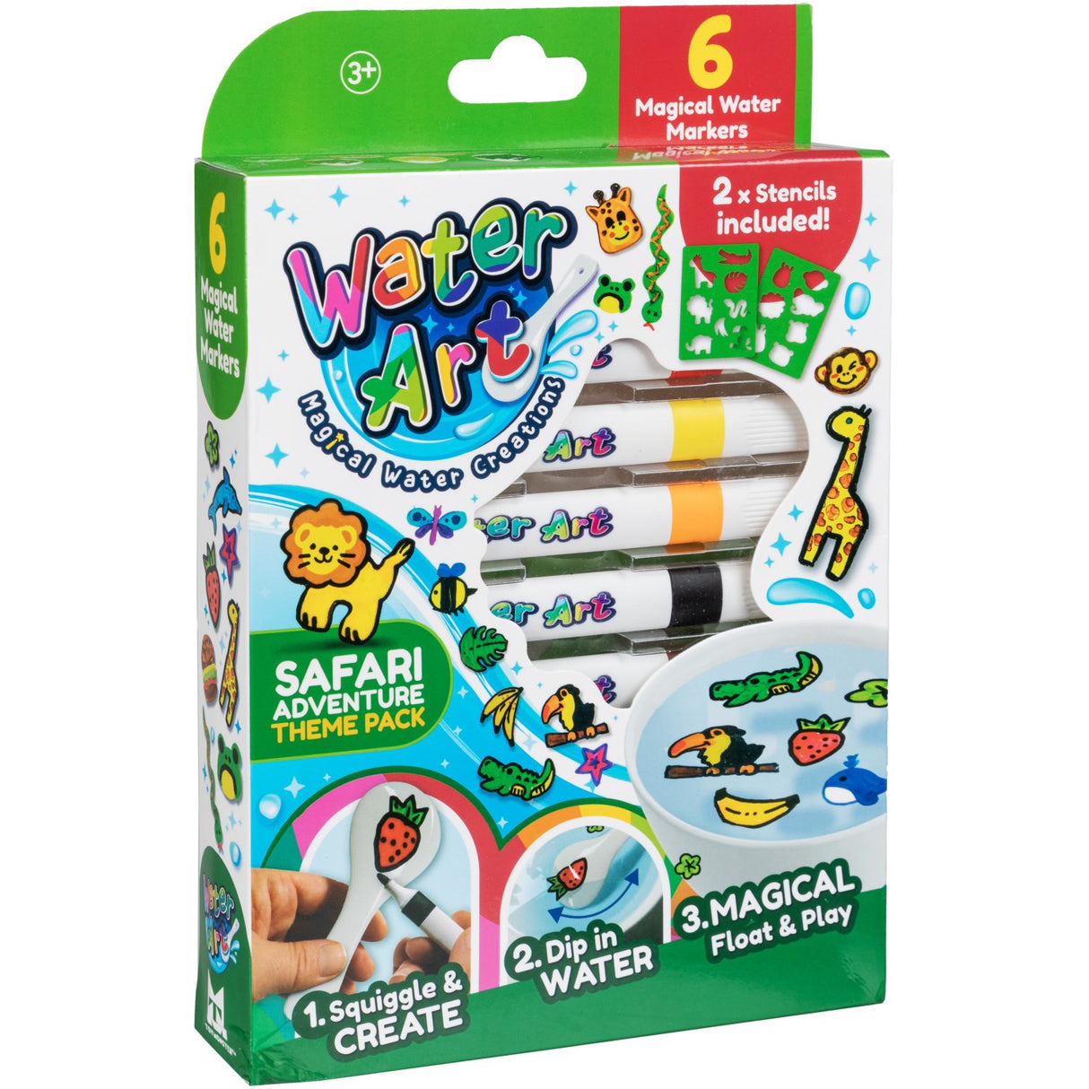 Water Art 6 Markører Safari Tema
