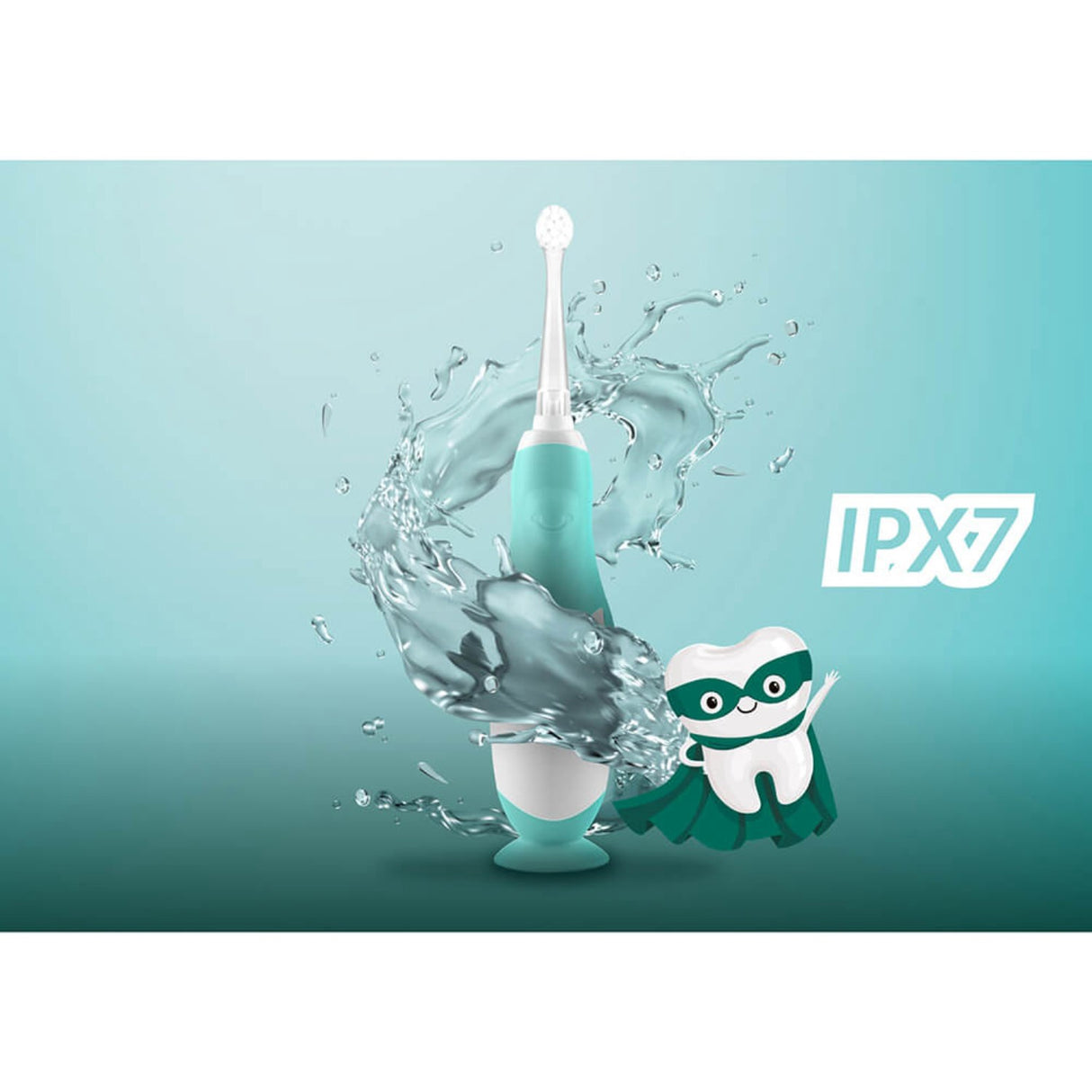 Neno Hvid, Grøn Elektrisk Tannbørste Denti Til Børn M. 4 Børstehoveder