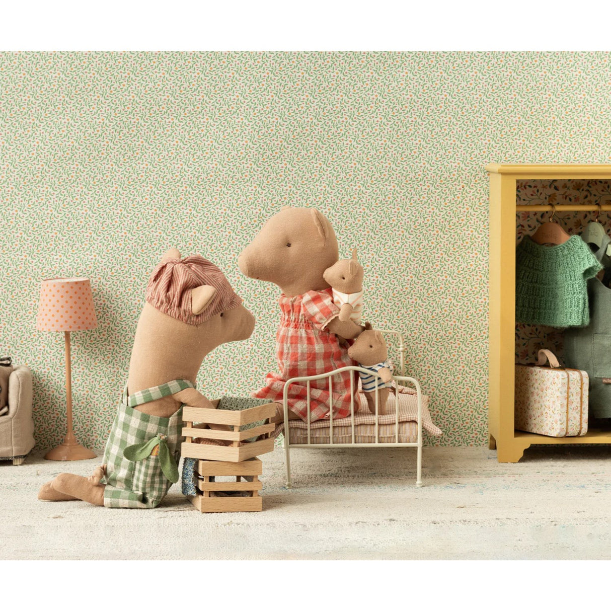 Maileg-gris i trekasse, baby - gutt