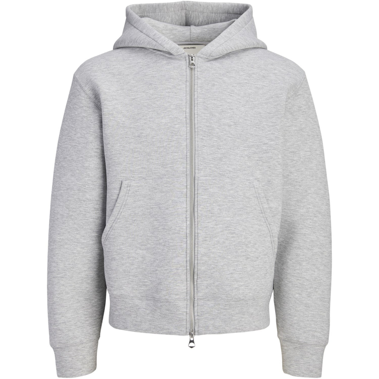 Jack & Jones Junior Light Grey Melange Jcolegacy Sweat Scuba Zip Hette Sn Jnr