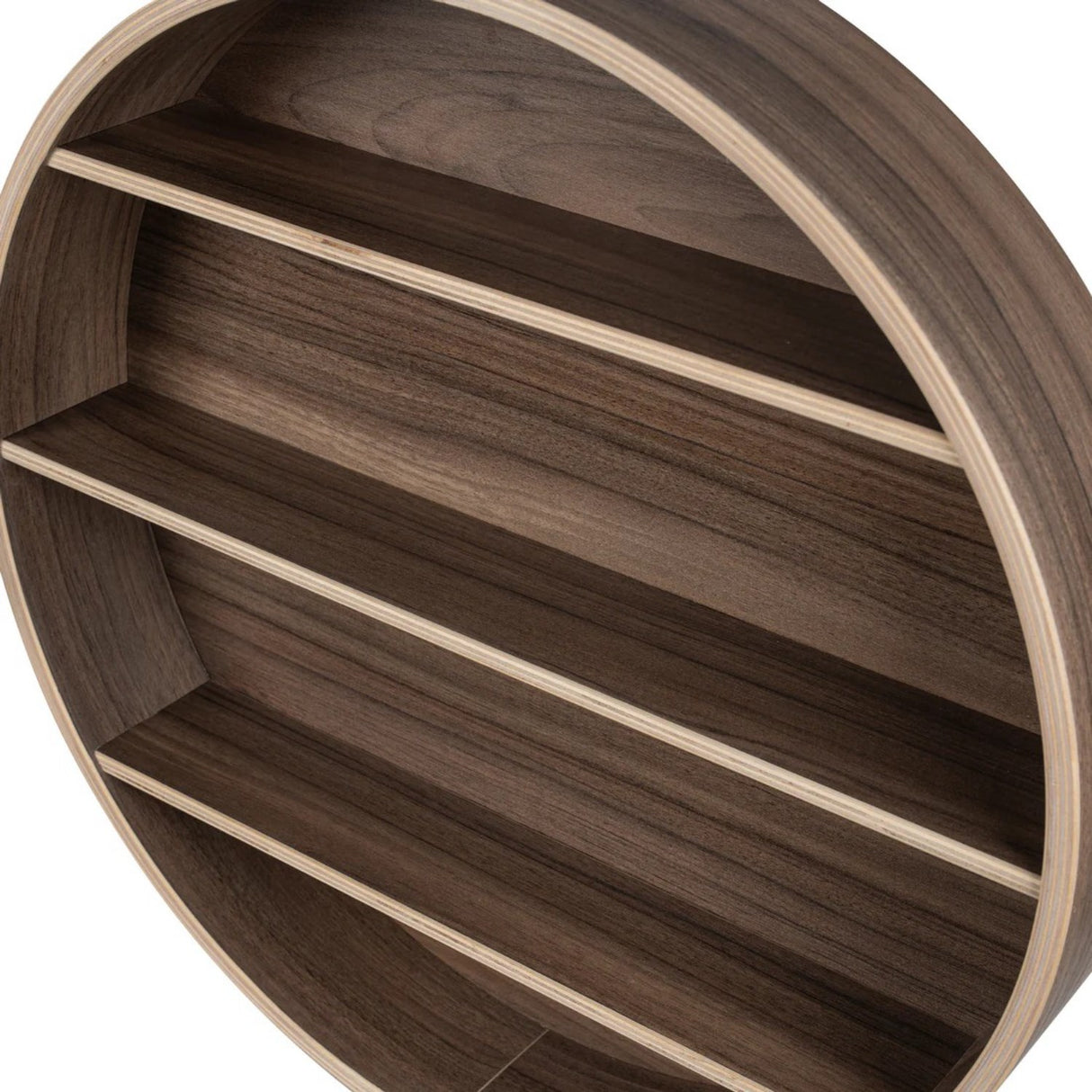 Curve Lab Walnut Round Hylle
