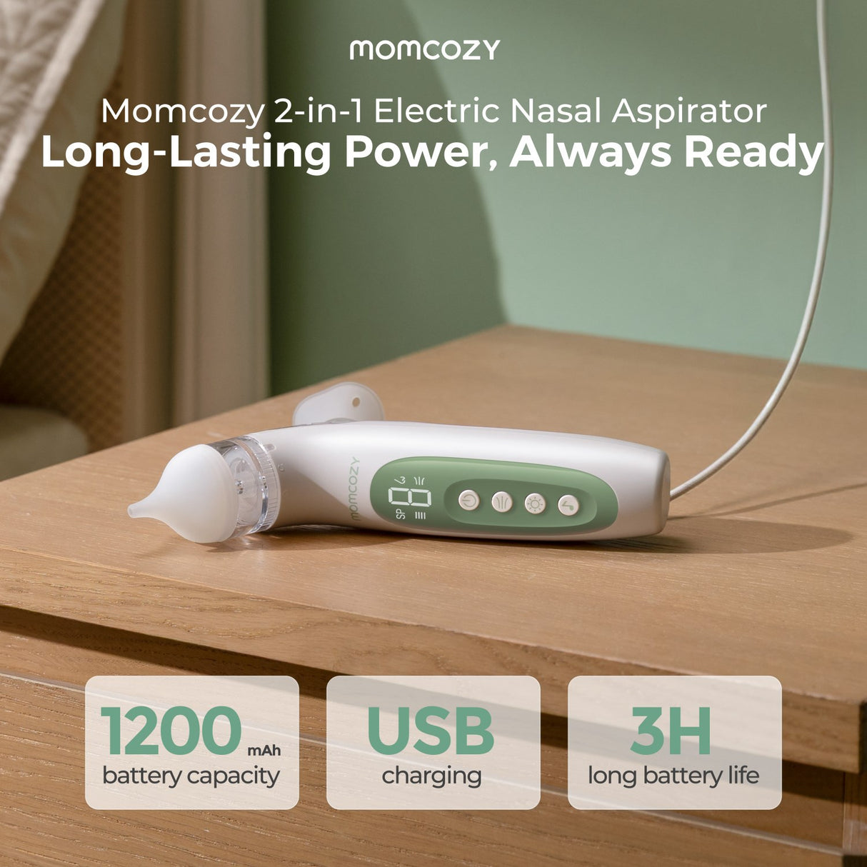 Momcozy BreezyClear™ 2-i-1 Spray & Suction Electric Nasal