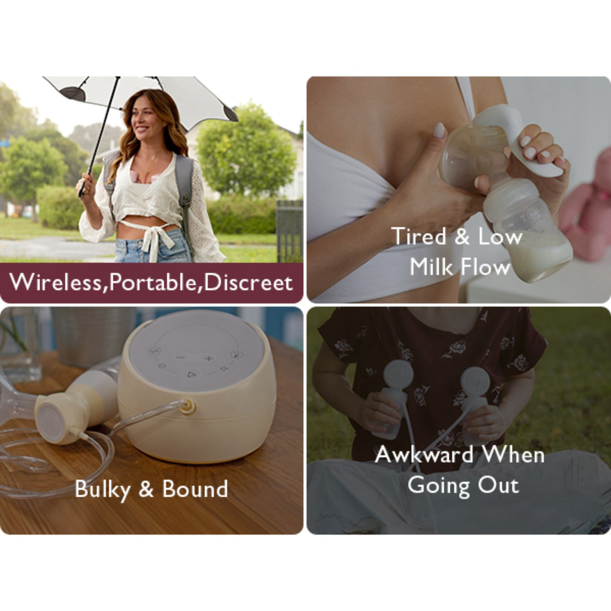 Momcozy Grey S12 Pro Wearable Breast Pump Dobbel Pakke
