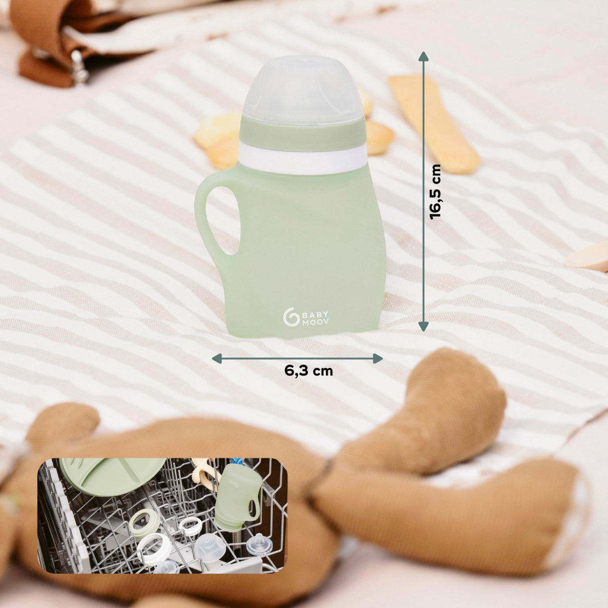 Babymoov Green Silikon Water Flaske