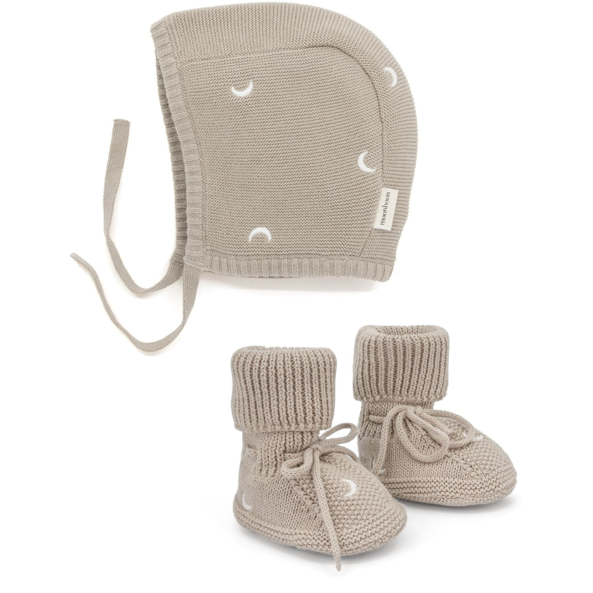 Moonboon Earth Strikket Bonnet Og Booties Giftbox