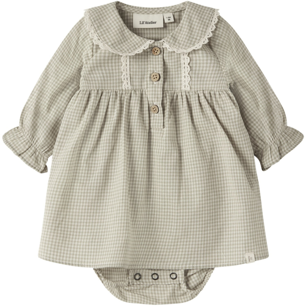 Lil'Atelier Moss Gray Nbfoleno Ls Loose Body Kjole Lil