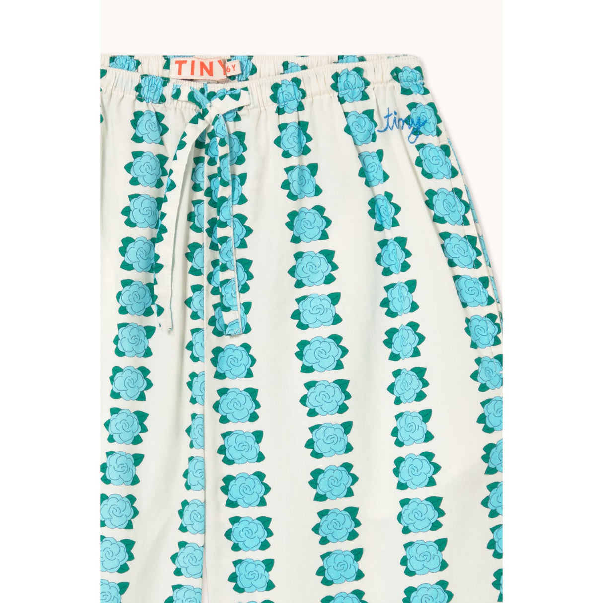 TinyCottons Off-white Blue Flowers Pant